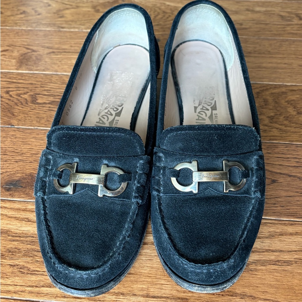 Black Suede Loafers with Metal Bit - Picture 3 of 15